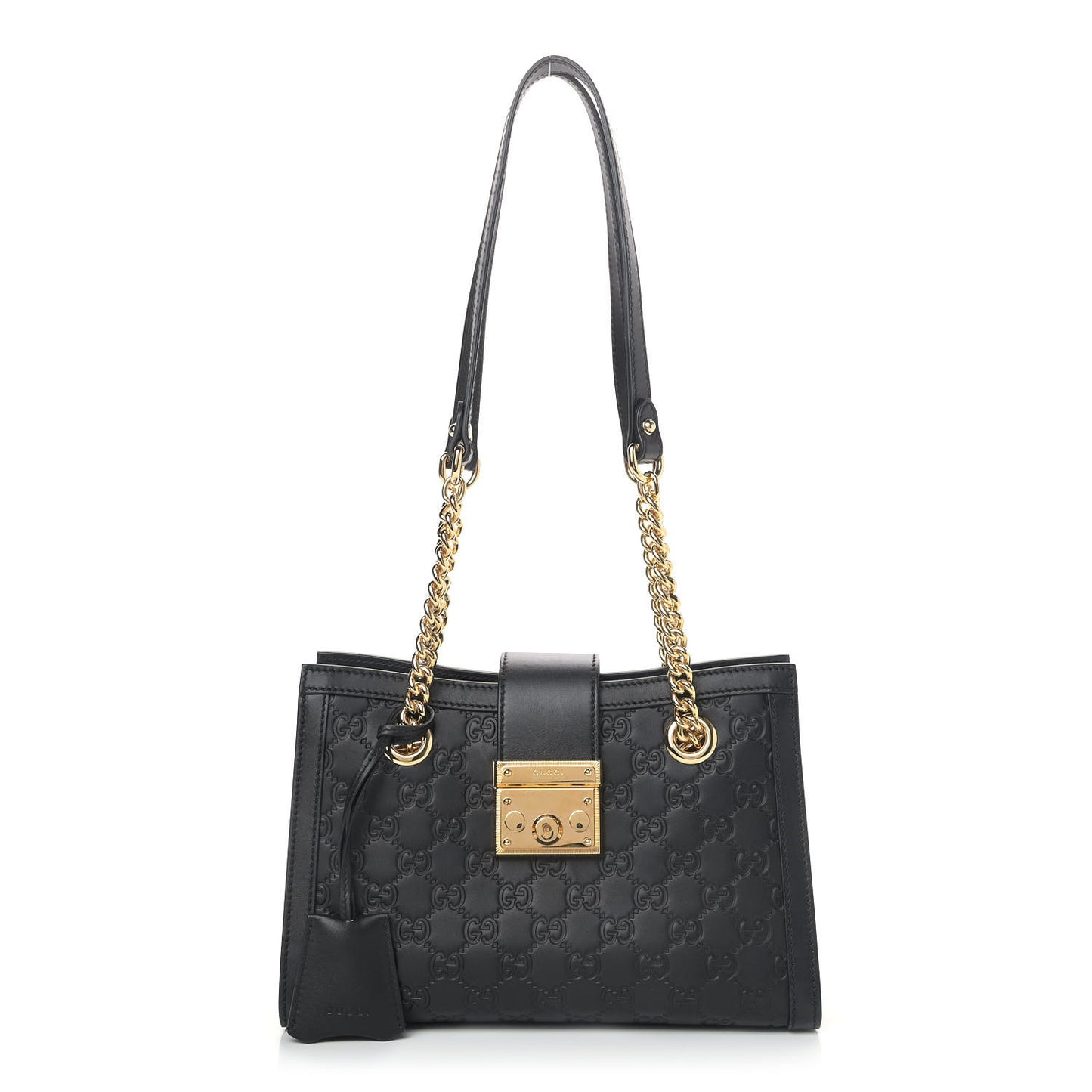Guccissima Small Padlock Tote Black