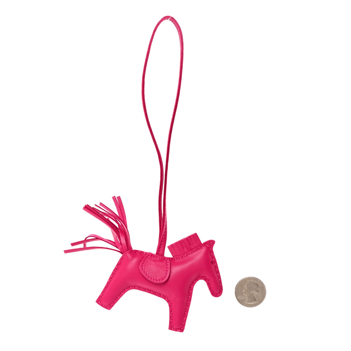 Milo Lambskin Grigri Rodeo Horse Bag Charm PM Rose Mexico