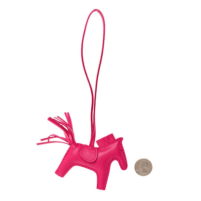 Hermes Milo Lambskin Grigri Rodeo Horse Bag Charm PM Rose Mexico 2 of 6