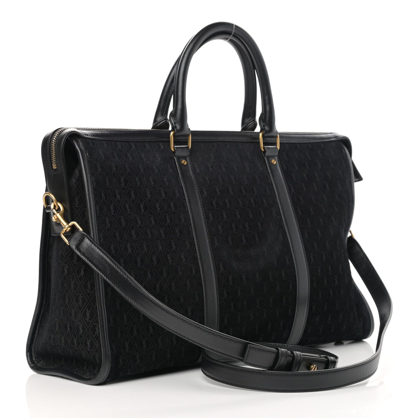 Suede All-Over Monogram Medium Le Monogramme Duffle Black