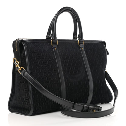 Saint Laurent Suede All-Over Monogram Medium Le Monogramme Duffle Black 4 of 24