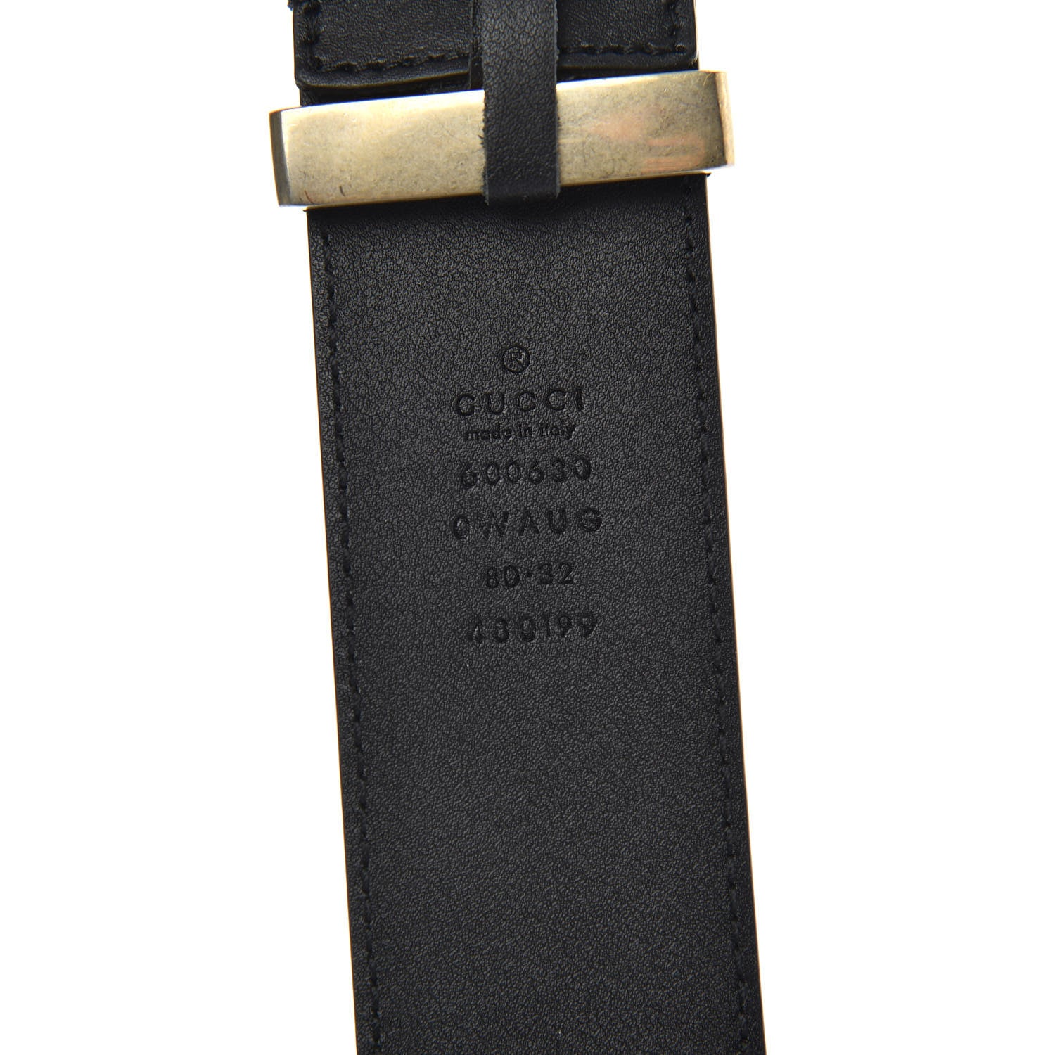 Gucci Calfskin Ceramic Glass Double G 40mm Belt 80 32 Black Multicolor 3 of 4