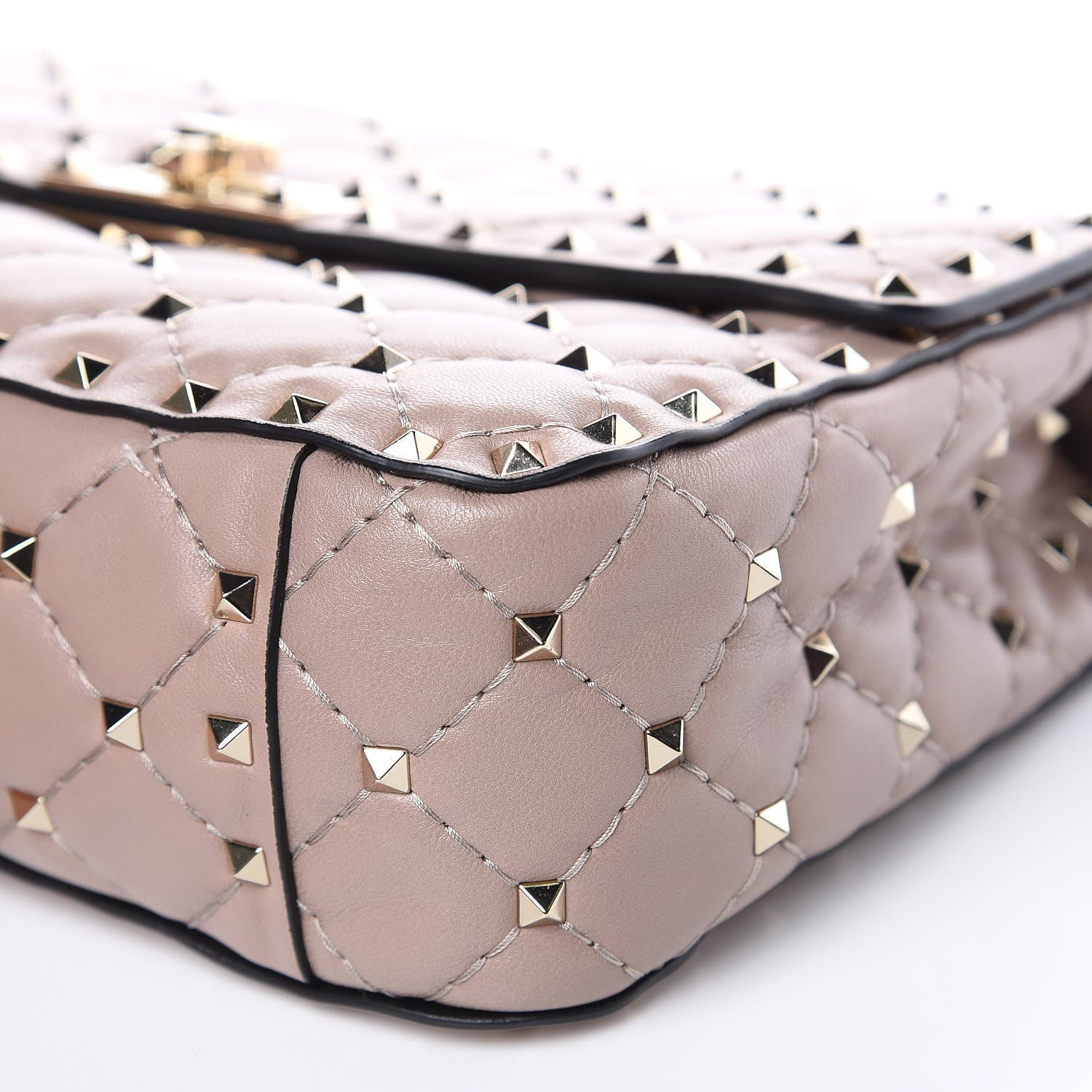 Valentino Garavani Lambskin Medium Rockstud Spike Shoulder Bag Poudre 8 of 9