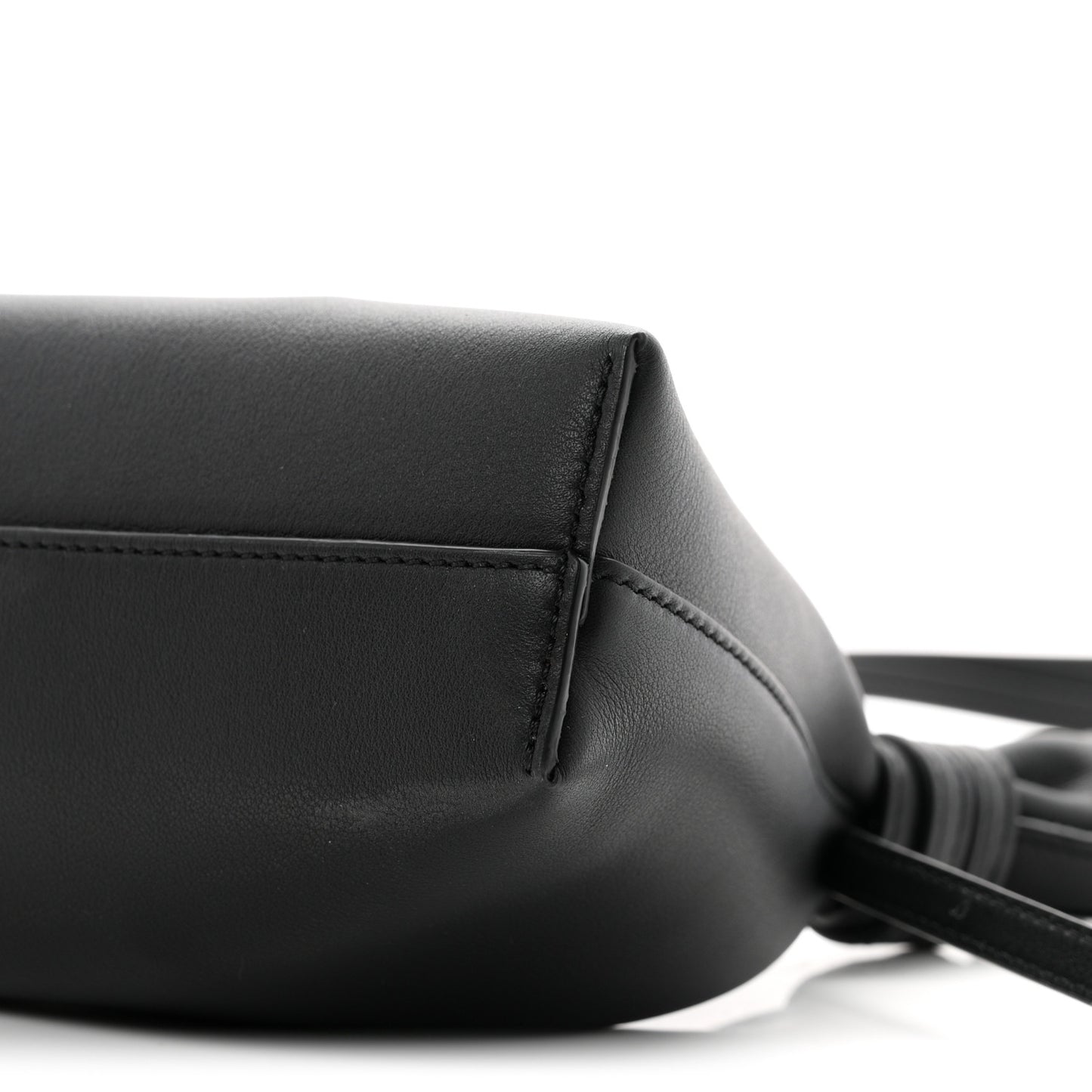 Smooth Calfskin Mini Scarf Shoulder Bag Black