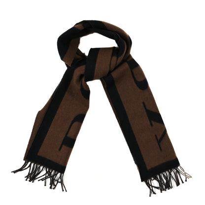 Burberry Wool Cashmere Logo Scarf Camel 1 of 4
