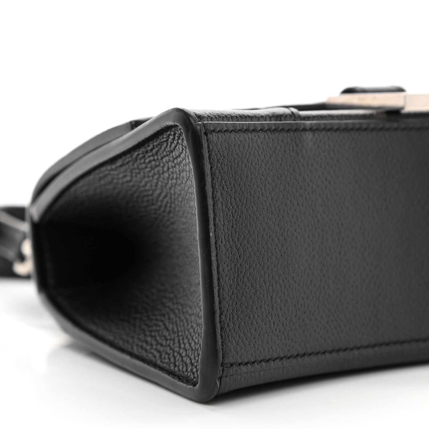 Balenciaga Grained Calfskin Hourglass Top Handle Bag XS Black 10 of 11