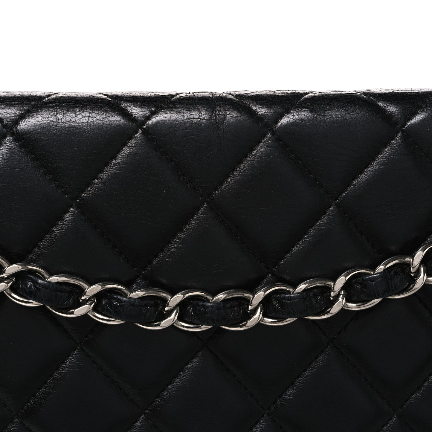 Lambskin Quilted Maxi Double Flap Black
