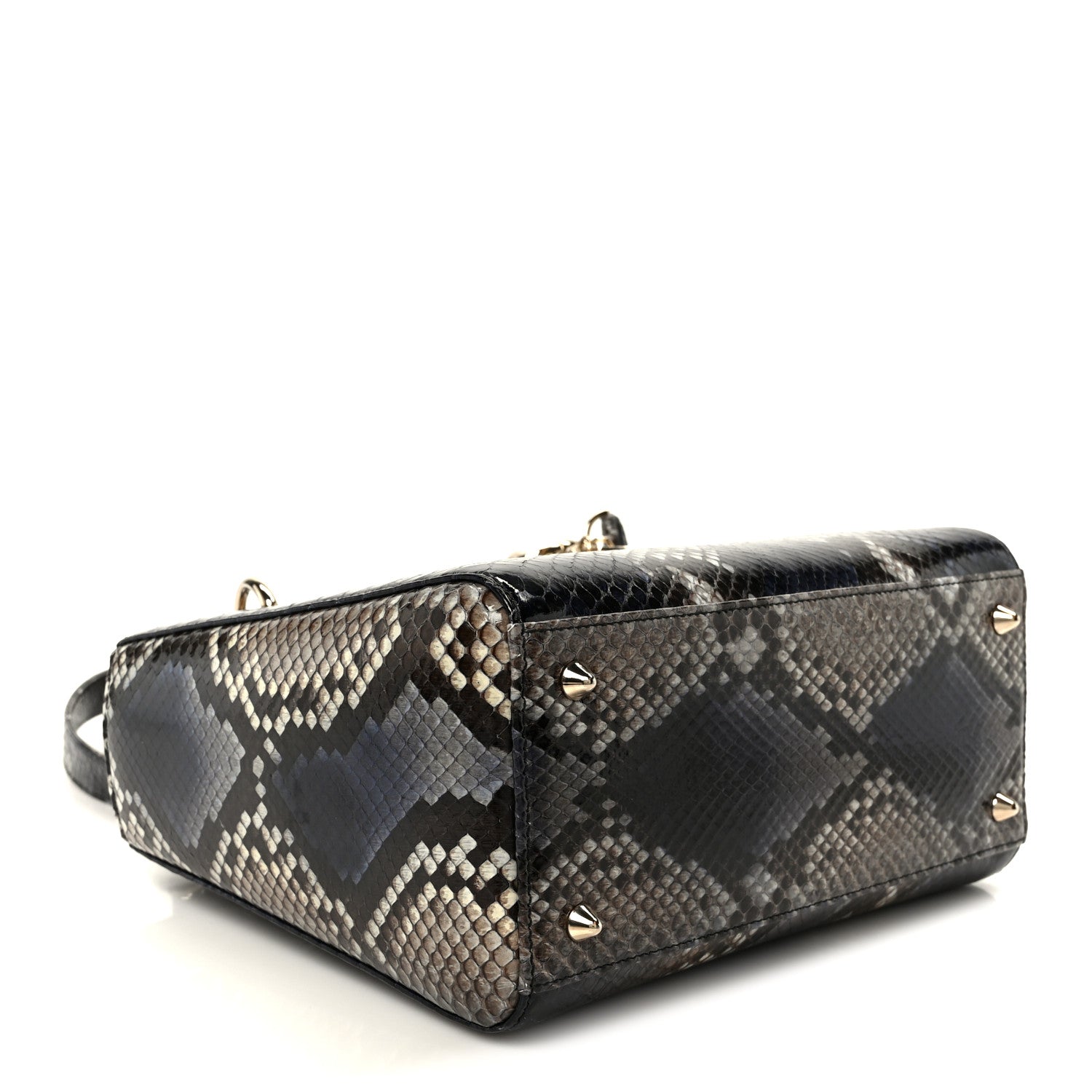 Christian Dior Snakeskin Small Lady Dior Bleu Multicolor 4 of 10