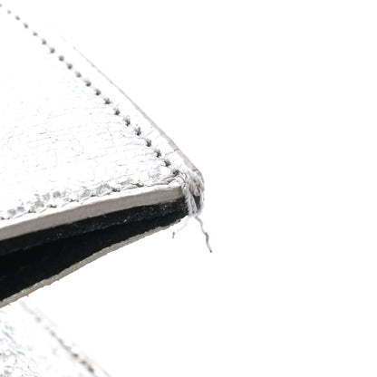 Saint Laurent Textured Metallic Calfskin Classic Monogram Cassandre Clutch Silver 8 of 9