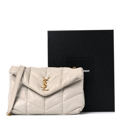 Saint Laurent Lambskin Quilted Toy Loulou Puffer Monogram Chain Satchel Crema Soft 19 of 19