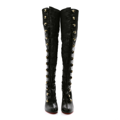 Christian Louboutin Nappa So Frenchissima 100 Knee High Boots 39 Black 4 of 8