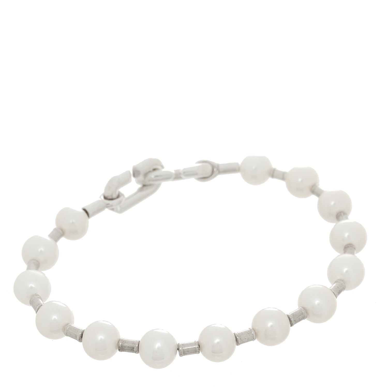 Tiffany Sterling Silver Freshwater Cultured Pearl 7-8mm HardWear Bracelet 2 of 3