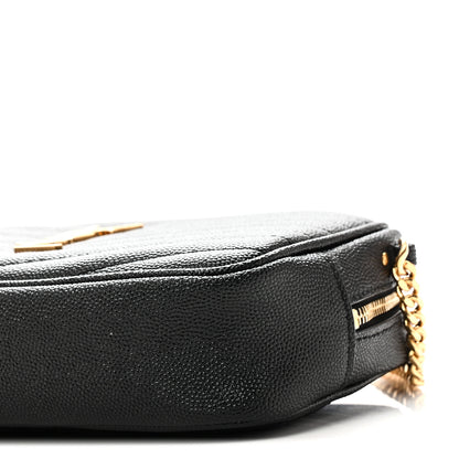 Saint Laurent Grain De Poudre Matelasse Monogram Mini Lou Camera Bag Black 10 of 10