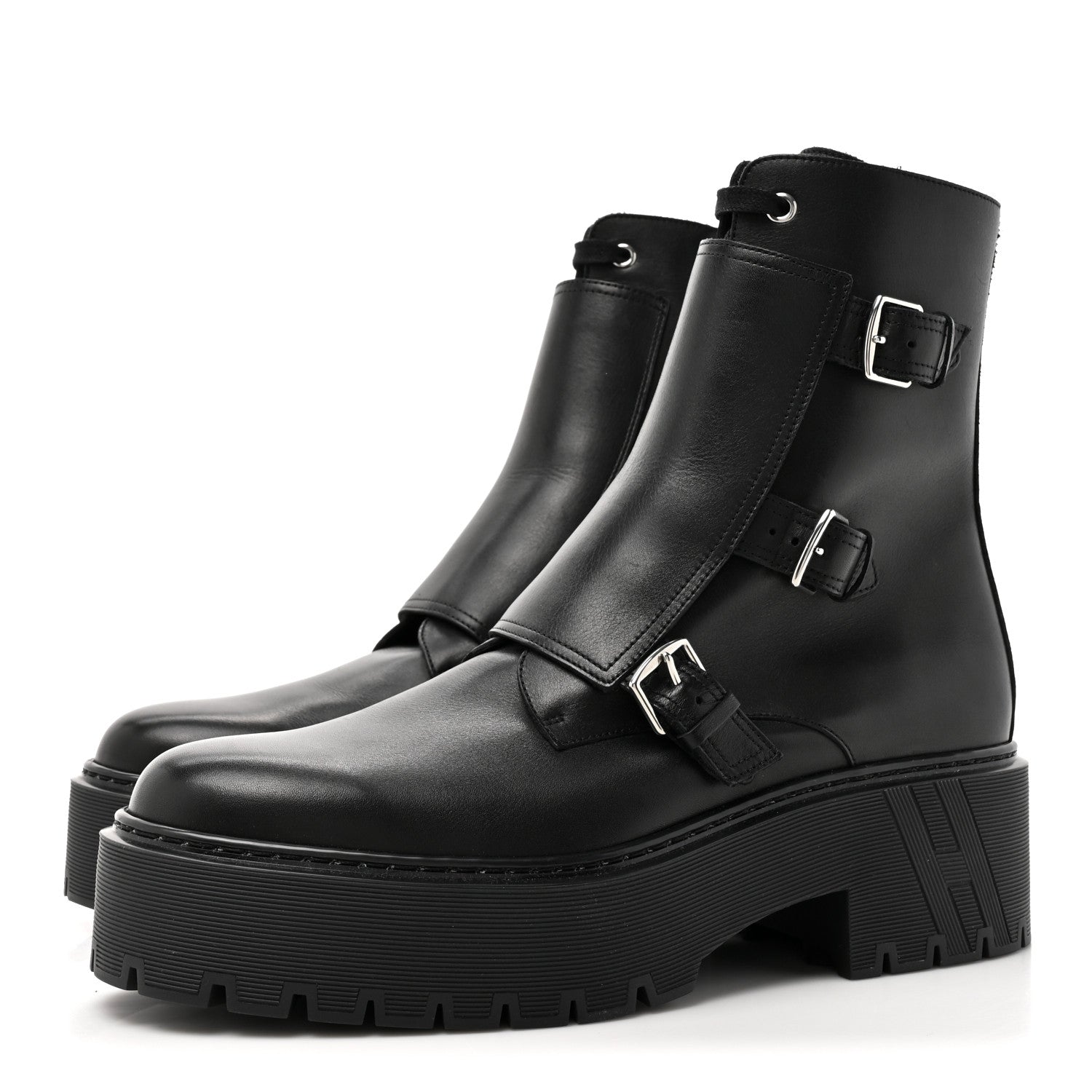 Hermes Calfskin Mens Hoodie Ankle Boots 41.5 Black 3 of 10