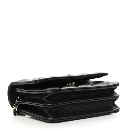 Chanel Caviar Quilted Mini Wallet On Chain WOC Black 4 of 11