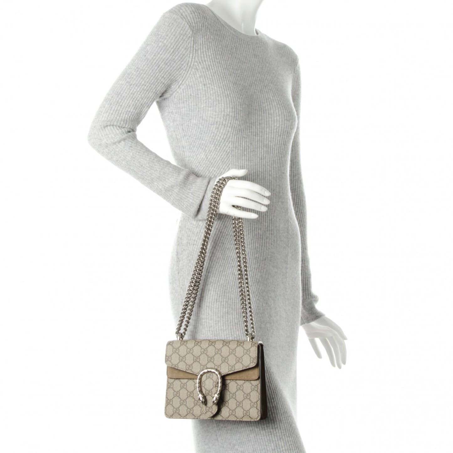GG Supreme Monogram Mini Dionysus Shoulder Bag Taupe