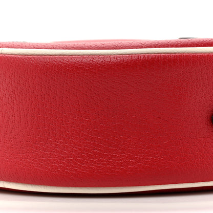 Gucci X ADIDAS Calfskin Small Ophidia Round Shoulder Bag White Red 9 of 10