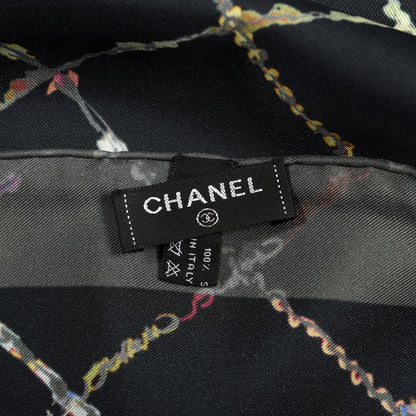 Chanel Silk CC Square Scarf Black 3 of 3