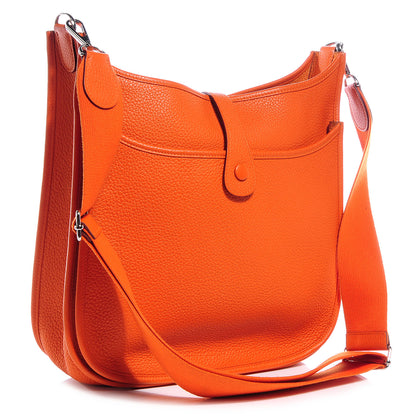 Hermes Taurillon Clemence Evelyne III GM Orange 3 of 7