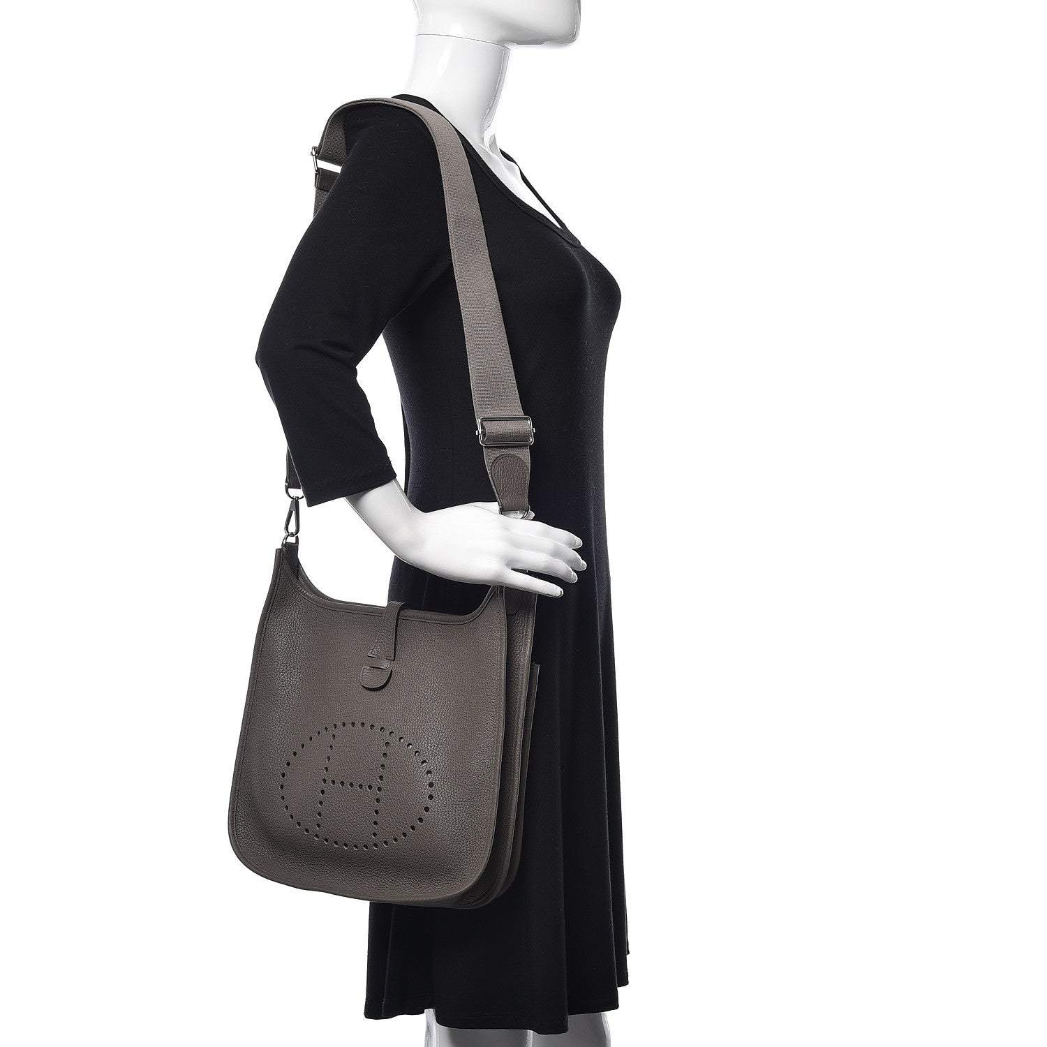 Hermes Taurillon Clemence Evelyne III PM Etain 2 of 12