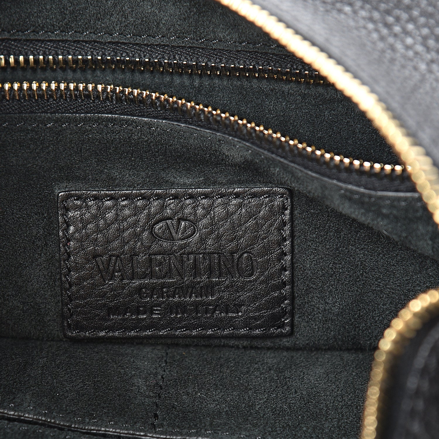 Valentino Garavani Grained Calfskin C-Rockee Fringe Hobo Black 5 of 10