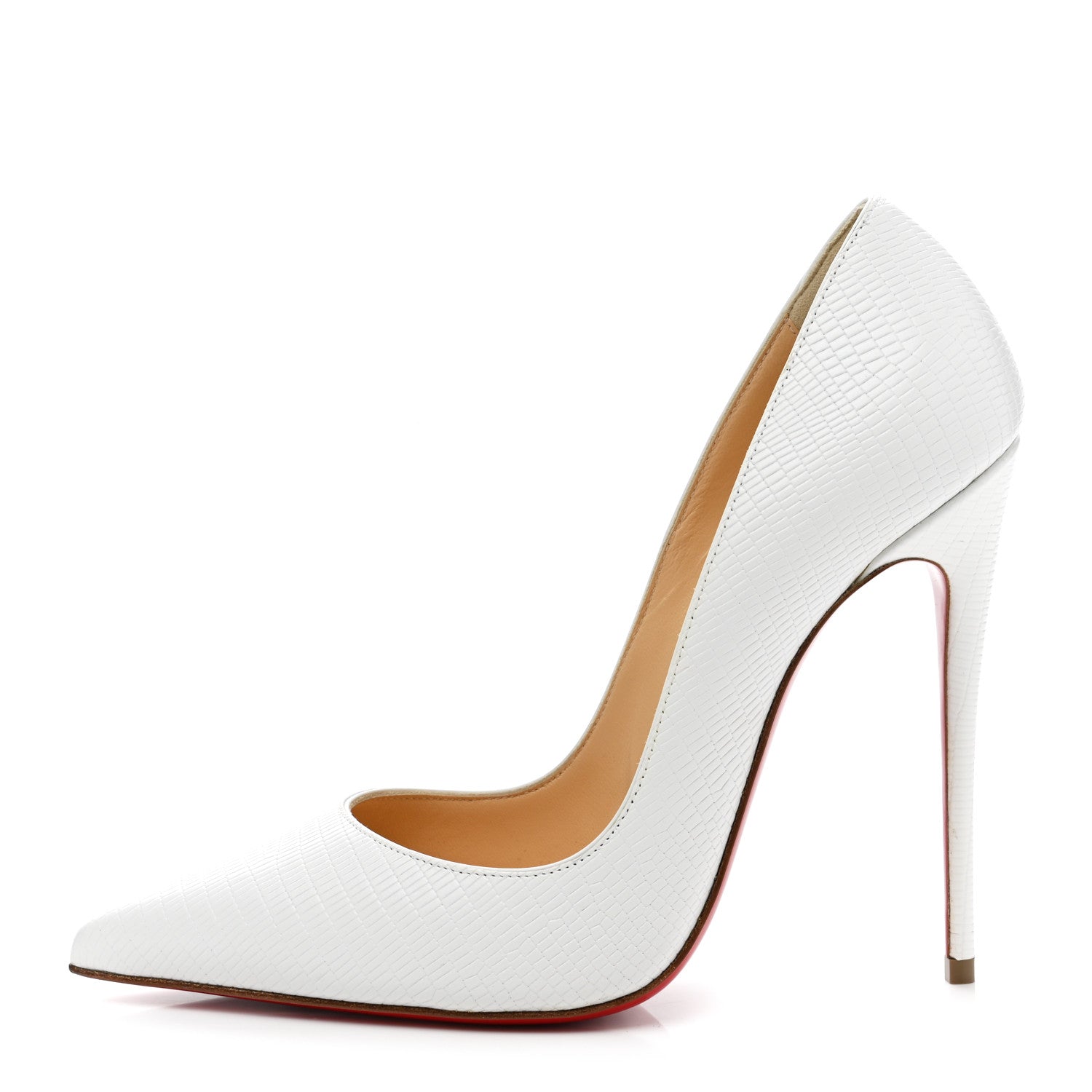 Christian Louboutin Calfskin Lizard Embossed So Kate 120 Pumps 39 White 1 of 7