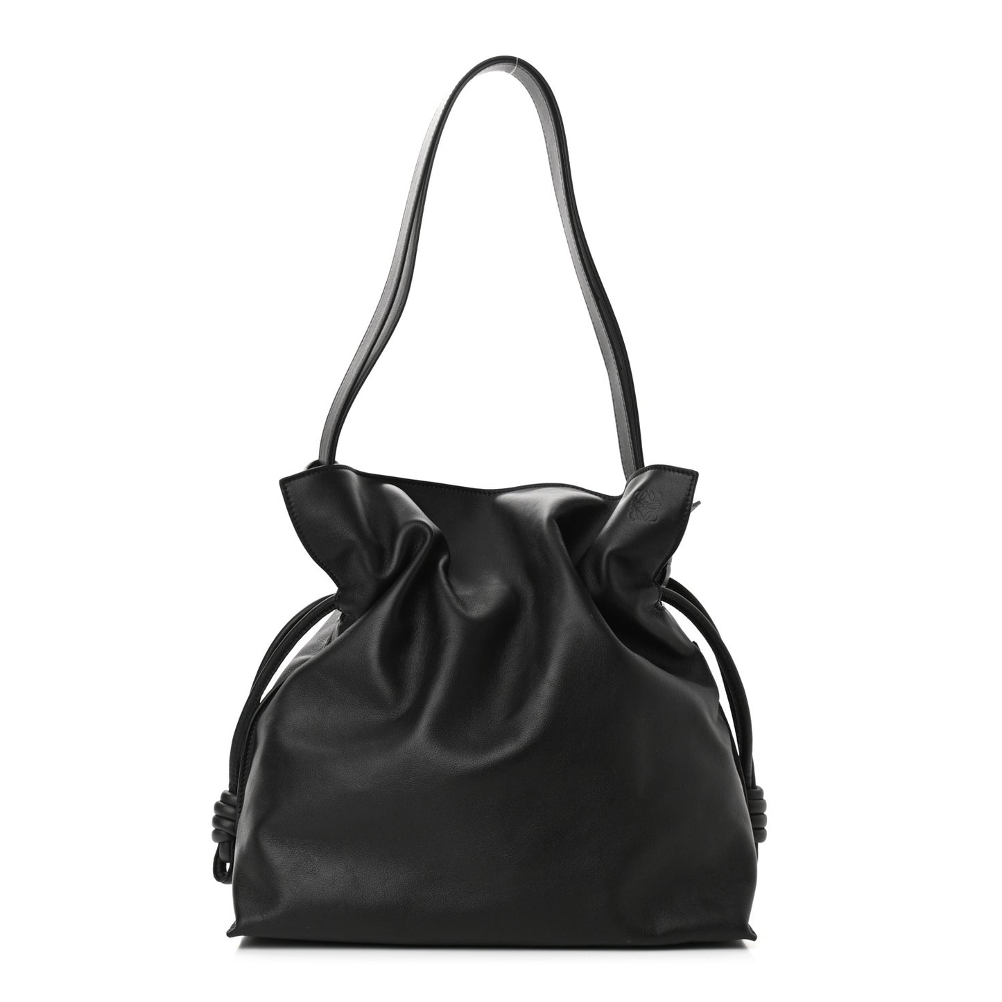 Calfskin Flamenco Knot Bag Black
