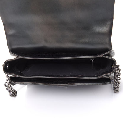 Chanel Metallic Goatskin Quilted Medium Rock In Rome Flap Charcoal 5 of 11