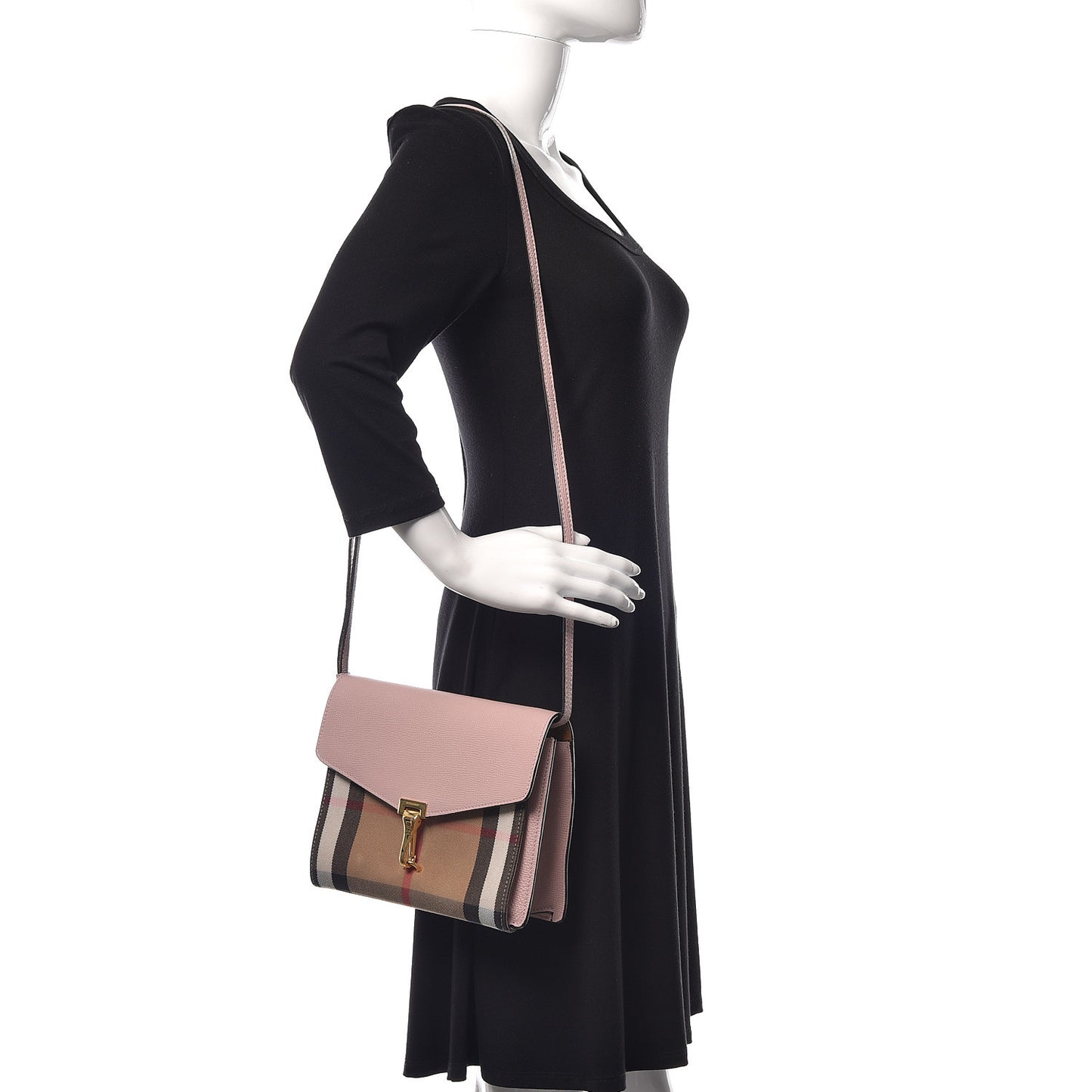 Derby Calfskin House Check Small Macken Crossbody Bag Pale Orchid