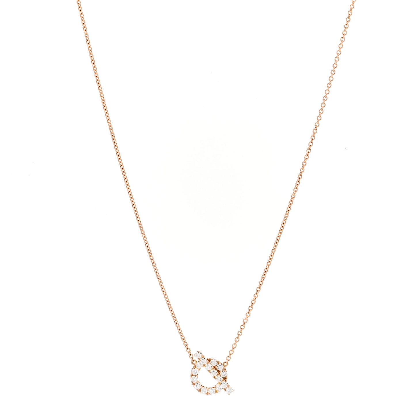 18K Rose Gold Diamond Finesse Pendant Necklace