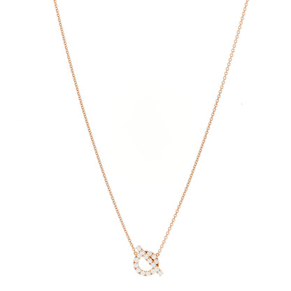 Hermes 18K Rose Gold Diamond Finesse Pendant Necklace 1 of 6