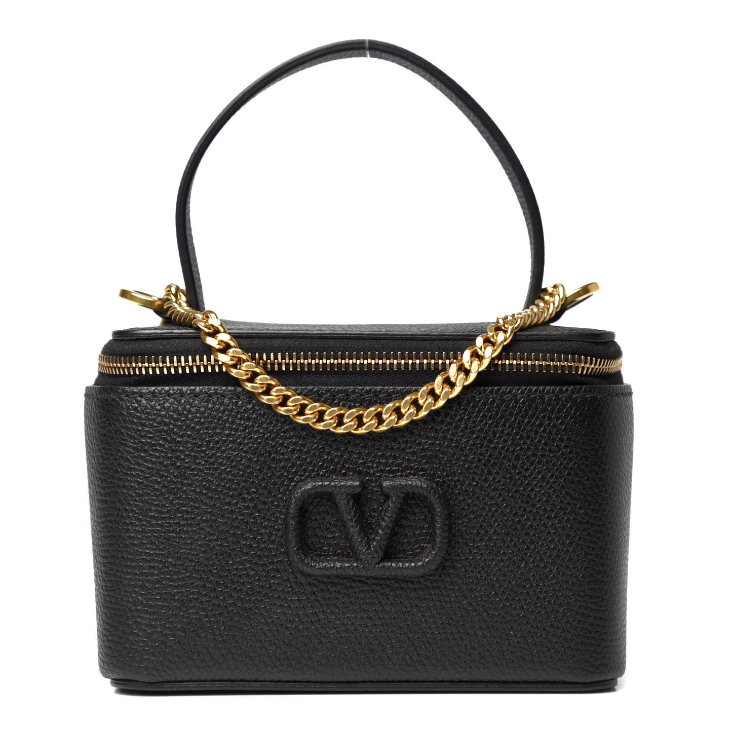 Grained Calfskin VSling Vanity Case Black