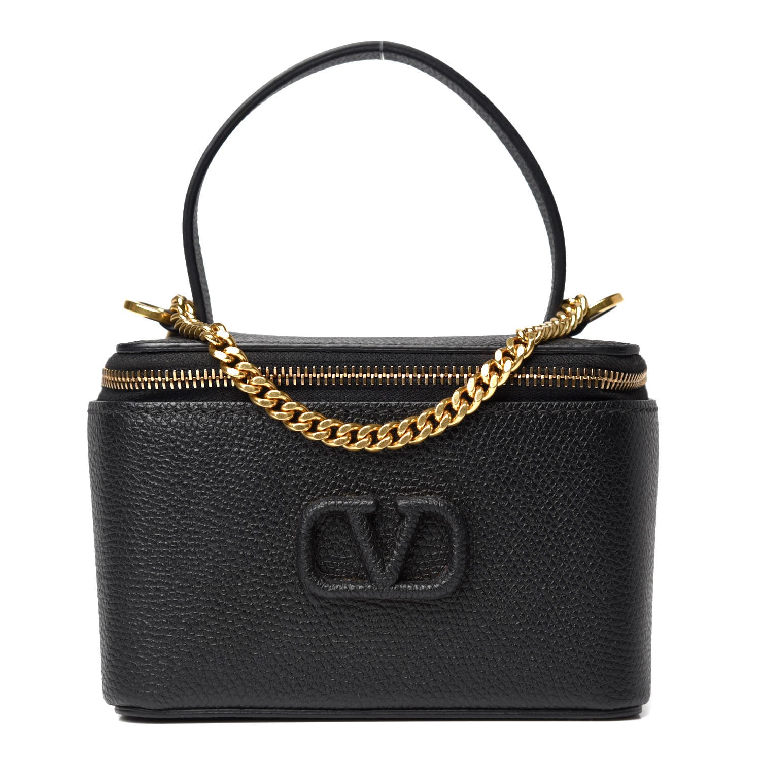Valentino Garavani Grained Calfskin VSling Vanity Case Black 1 of 9