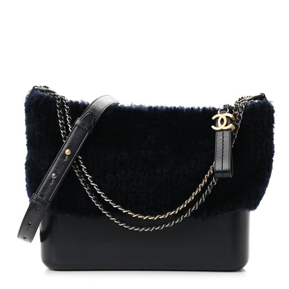 Chanel Shearling Medium Gabrielle Hobo Navy 1 of 10