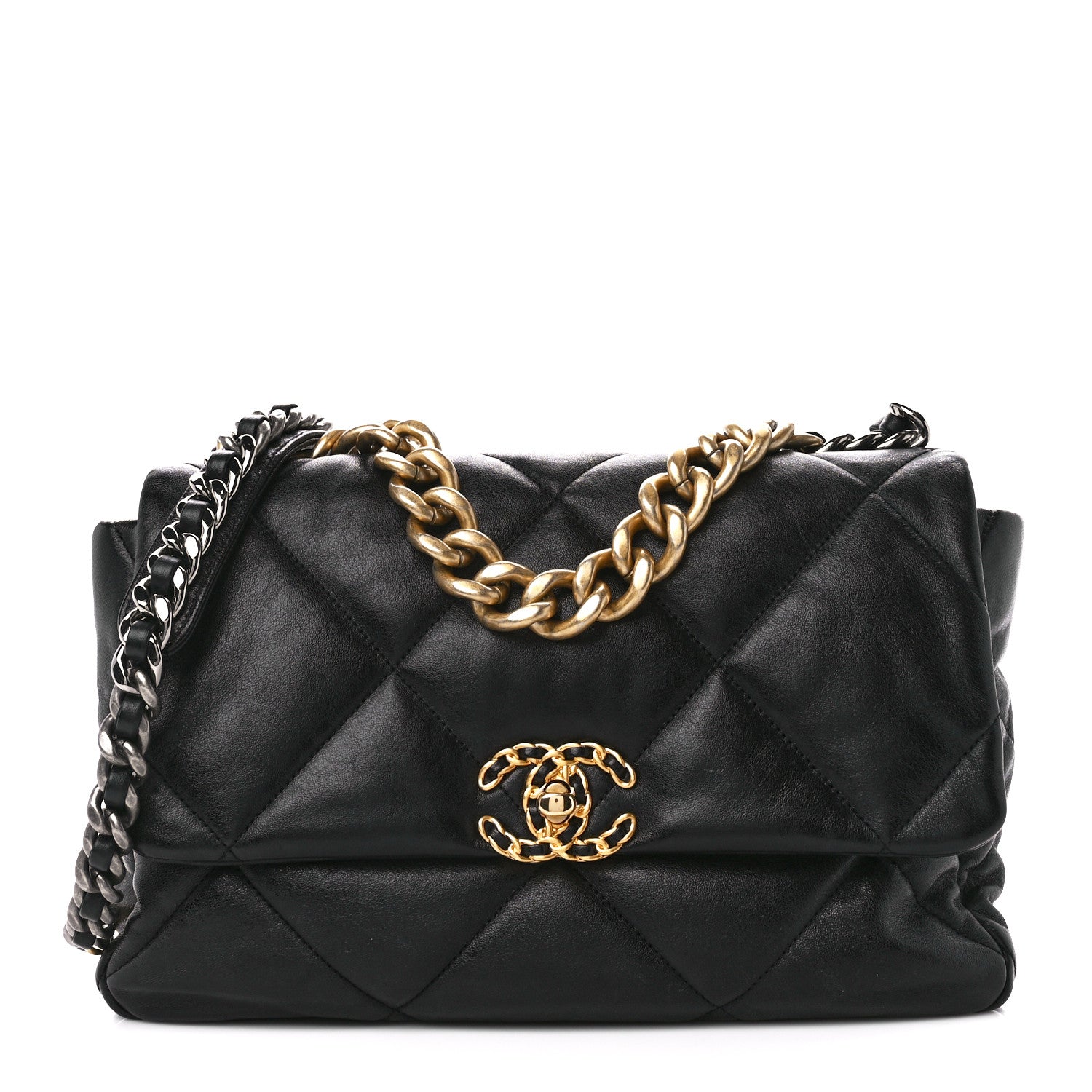 Chanel Lambskin Quilted Large Chanel 19 Flap Black 1 of 10