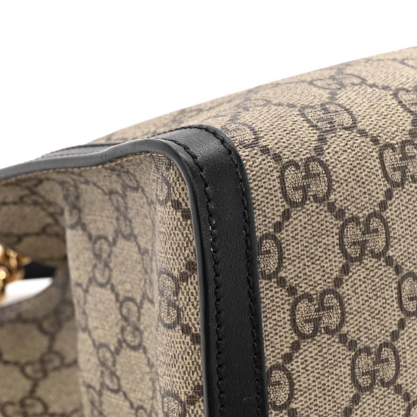 GG Supreme Monogram Medium Padlock Tote Black