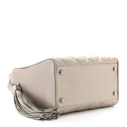 Chanel Metallic Caviar Quilted Vertical Bowler Light Gold 4 of 11