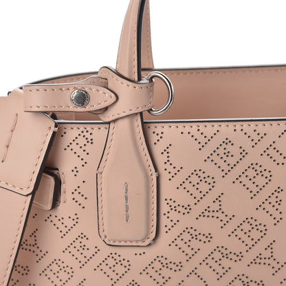 Burberry Calfskin Perforated Small Banner Tote Pale Fawn Pink 10 of 13