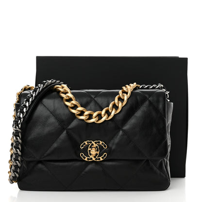 Chanel Goatskin Quilted Large Chanel 19 Flap Black 11 of 11