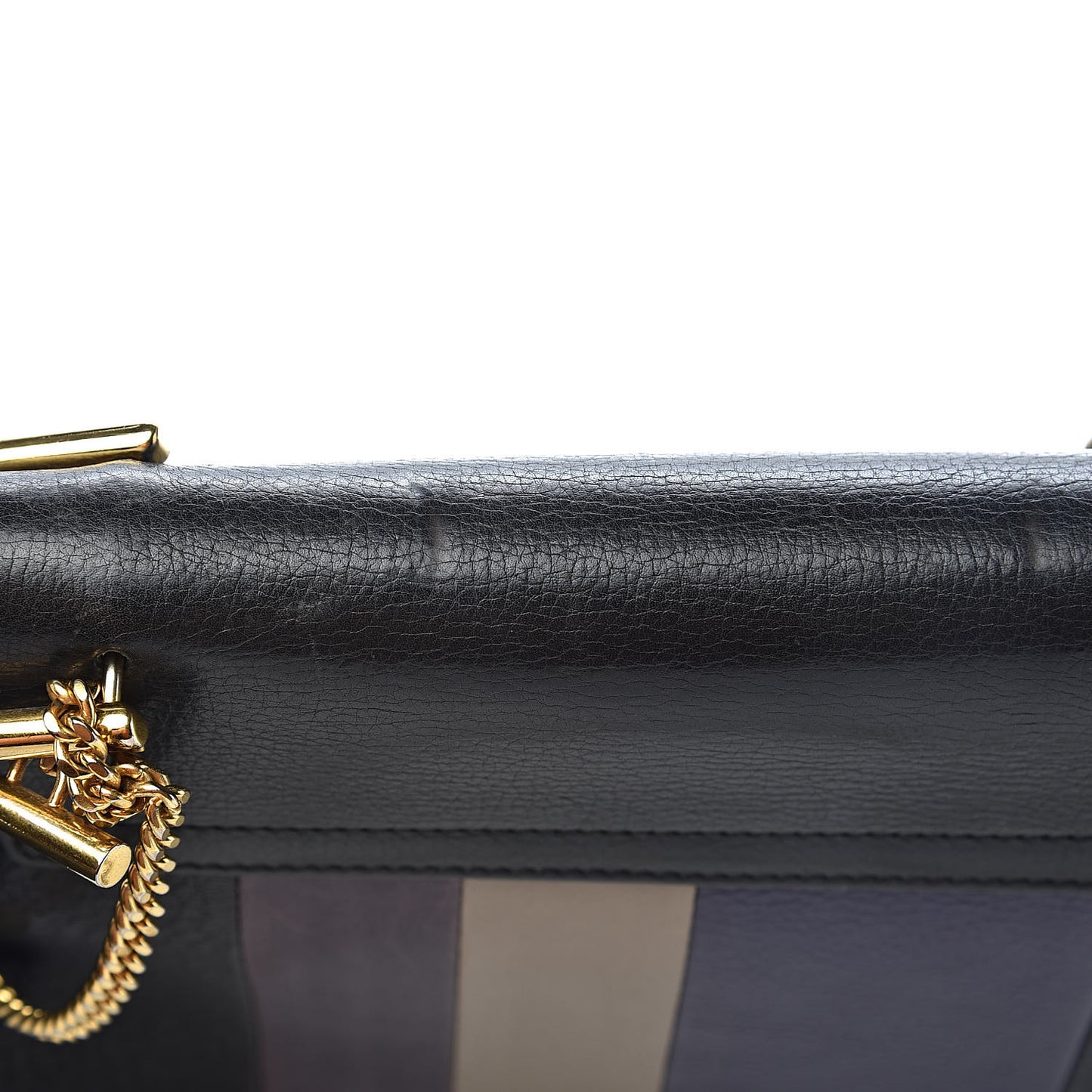 Suede Calfskin Patchwork Drew Shoulder Bag Black
