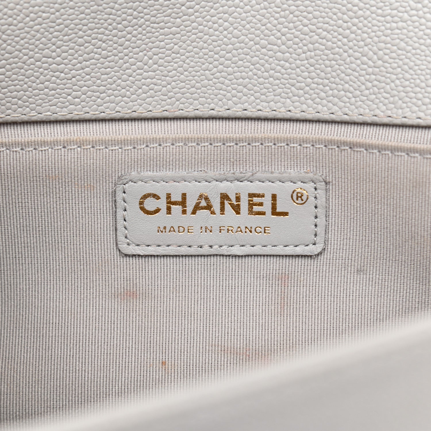 Chanel Caviar Quilted Medium Boy Flap Light Grey 5 of 11