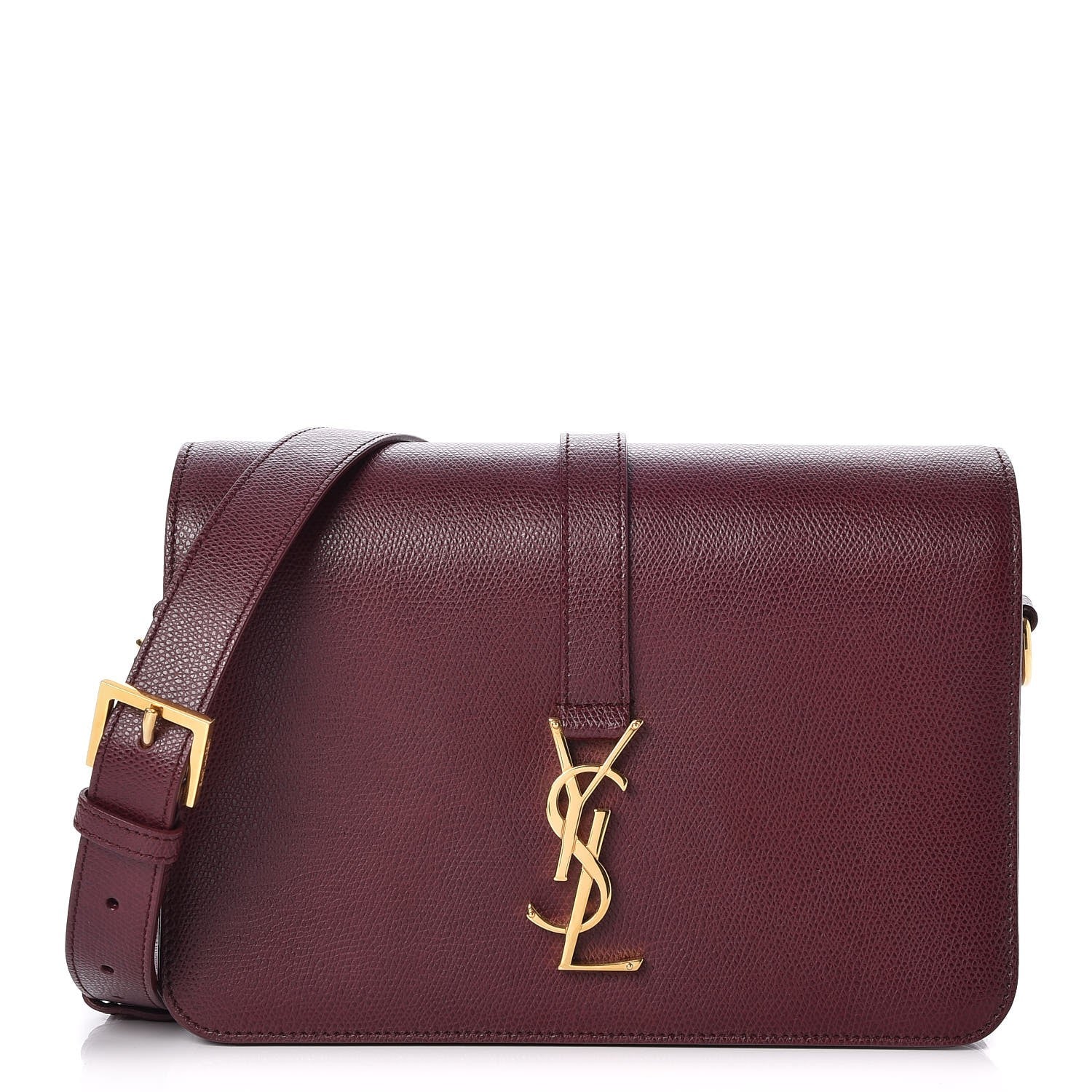 Saint Laurent Textured Calfskin Medium Classic Monogram Universite Bag Dark Red 1 of 7