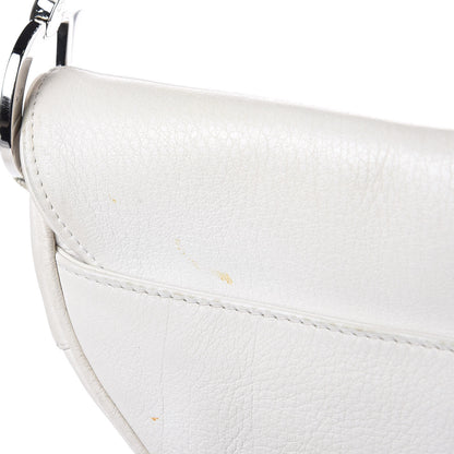 Christian Dior Calfskin Embroidered Romantic Flowers Saddle Bag White 8 of 12