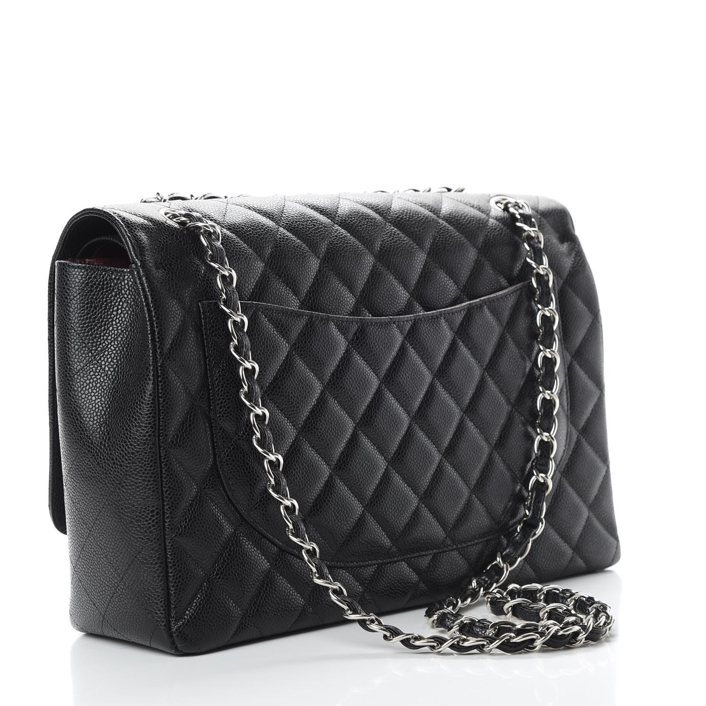 Caviar Quilted Maxi Double Flap Black