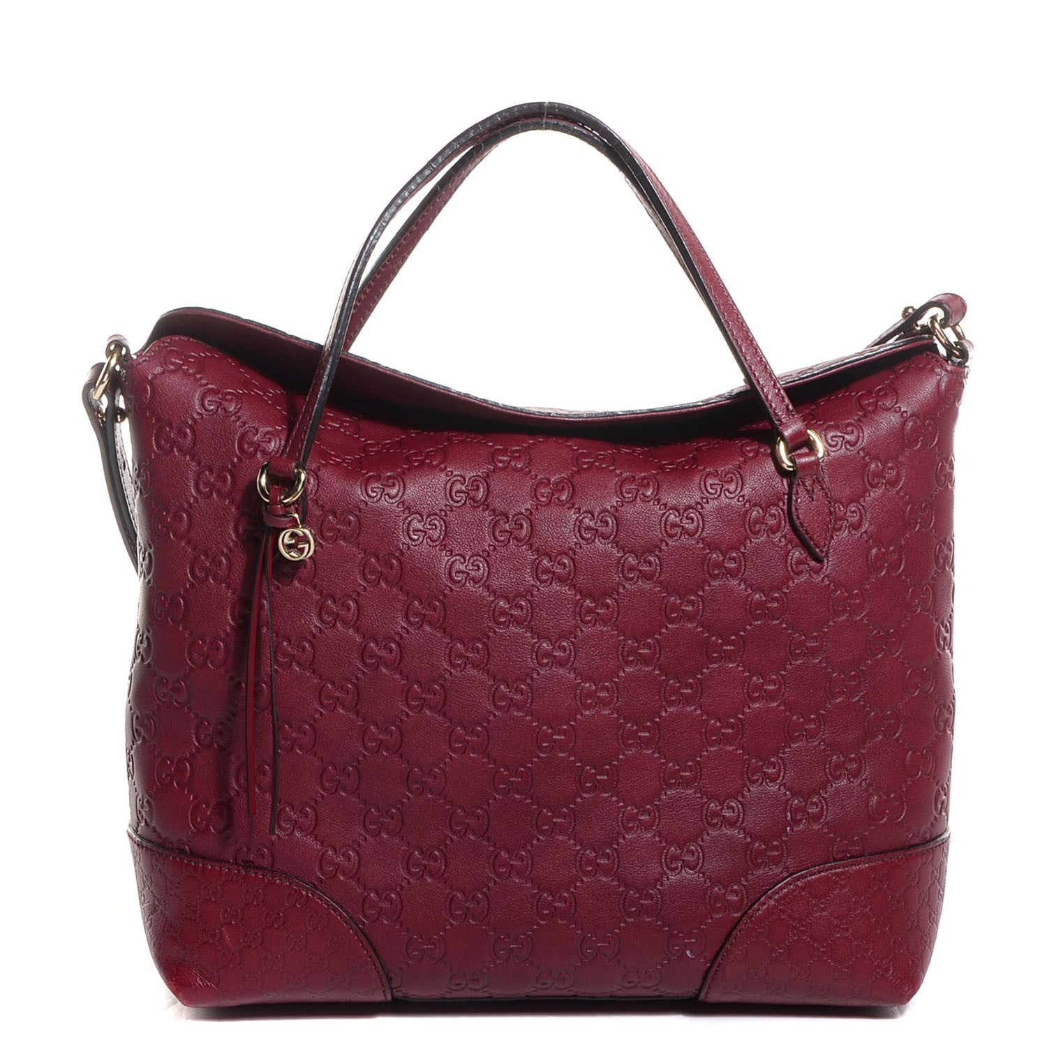 Gucci Guccissima Medium Bree Foldover Tote Classic Ruby 1 of 9