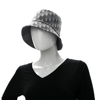 Christian Dior Wool Oblique Jacquard Bucket Hat Grey 3 of 17