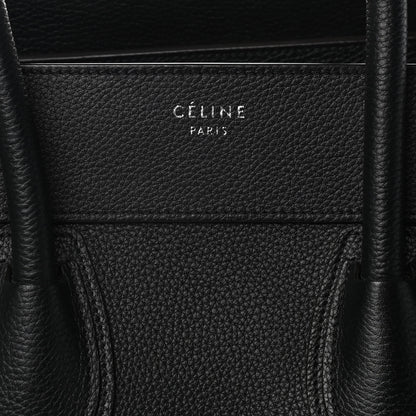 Celine Drummed Calfskin Mini Luggage Black 7 of 15