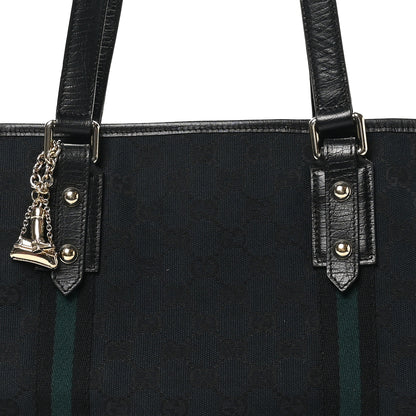 Gucci Denim Monogram Medium Jolicoeur Tote Black 8 of 10