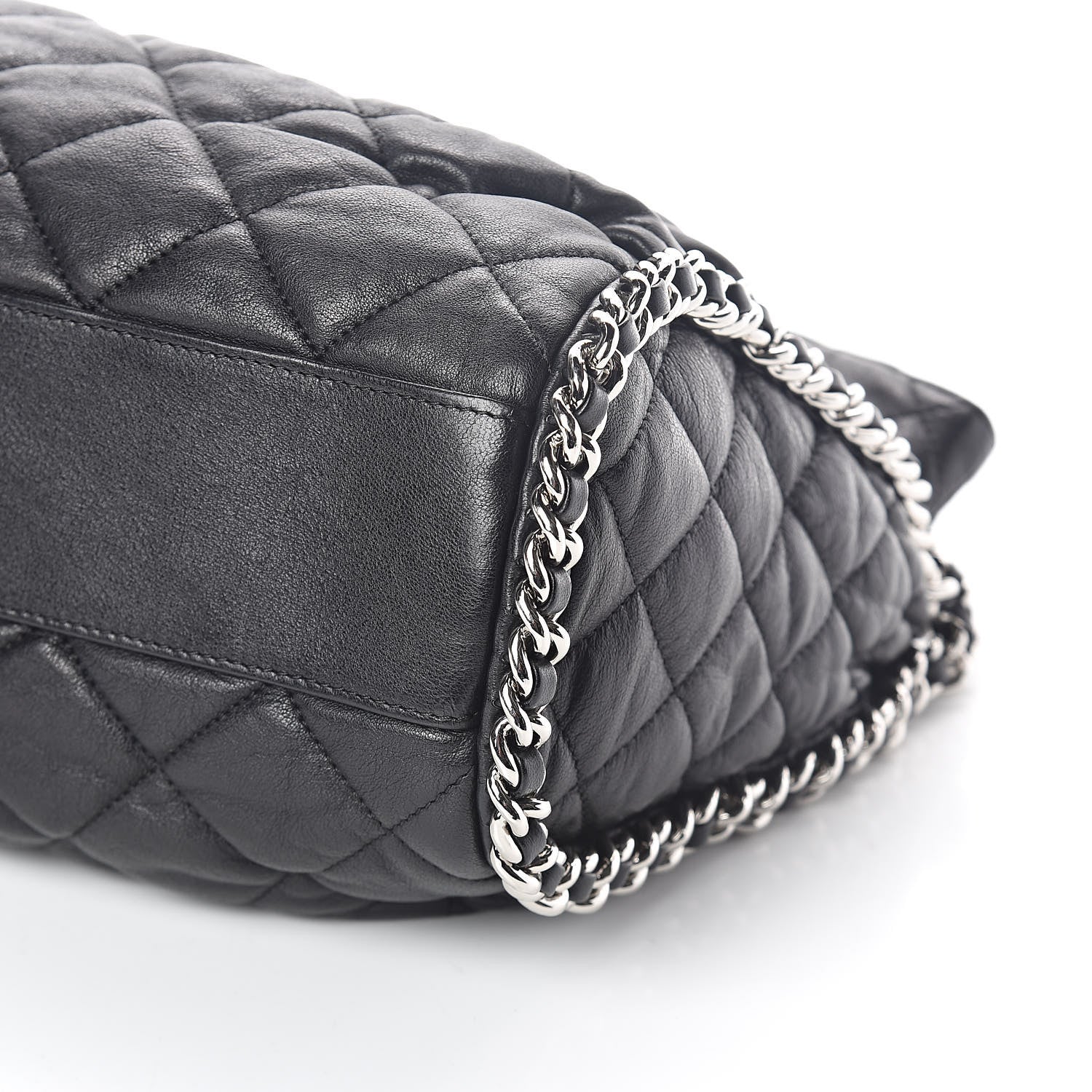 Chanel Washed Lambskin Chain Around Hobo Black 10 of 10