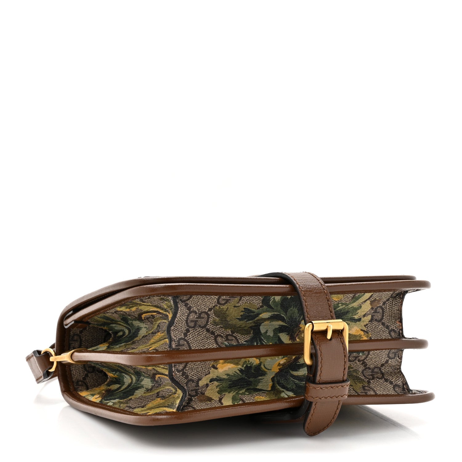 Gucci GG Supreme Monogram Azalea Calfskin Dusty Carnation Mini Retro Interlocking G Flap Shoulder Bag Beige Ebony Multicolor Brown Sugar 4 of 11